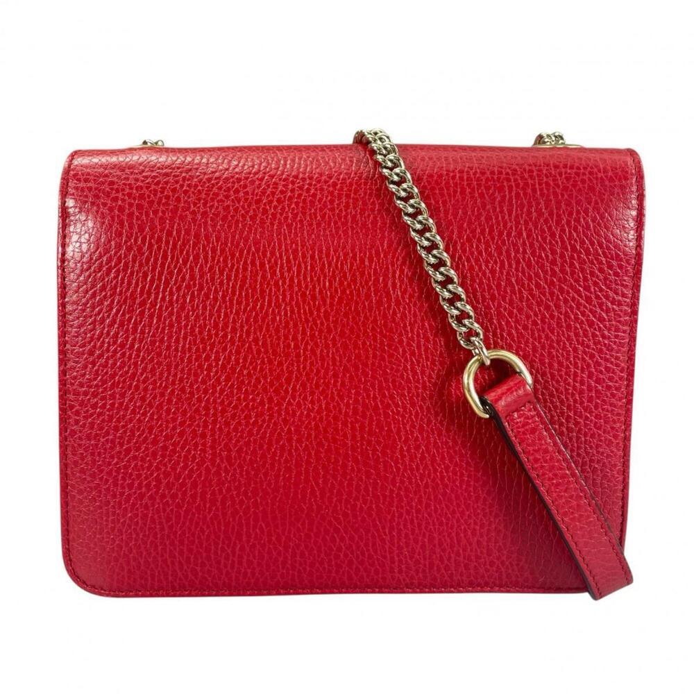 GUCCI Red Leather Shoulder Bag - Picture 2 of 16